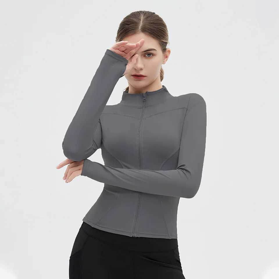 SUOTF long sleeved yoga shirt womens zipper fitness yoga shirt winter warm gym top active running jacket yoga shirt womenXJ250410