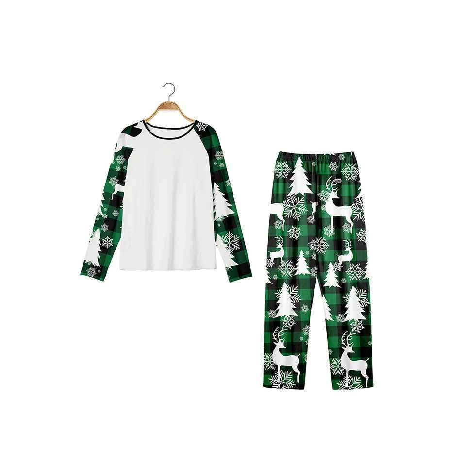 Home Clothes Parent-child Matching Outfits Sublimation Blanks Polyester Long Sleeves For Heat Transfer Print Xmas Pajamas SuitXJ241008
