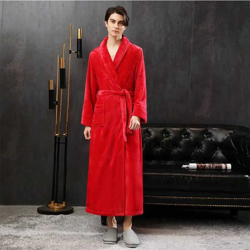 Red Bridal Room Bridal Wedding Dress Coral Fce Thick Spwear Flannel Couple Long Bathroom Autumn Family Clothing Lounge Clothing W241023