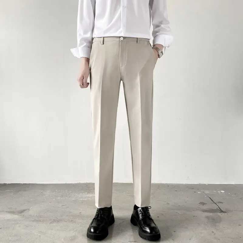 New Spring Autumn Men Korean Fashion Business Casual Slim Suit Pants High Quality Solid Formal Straight Trousers PantnesX241023
