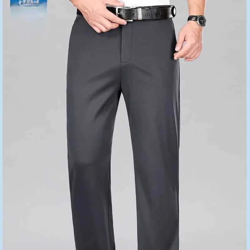 Spring Autumn Solid Color Button Zipper Pockets Mens Clothing Casual Formal Pencil Trousers Trouser Suits Boyfriend PantsX241023