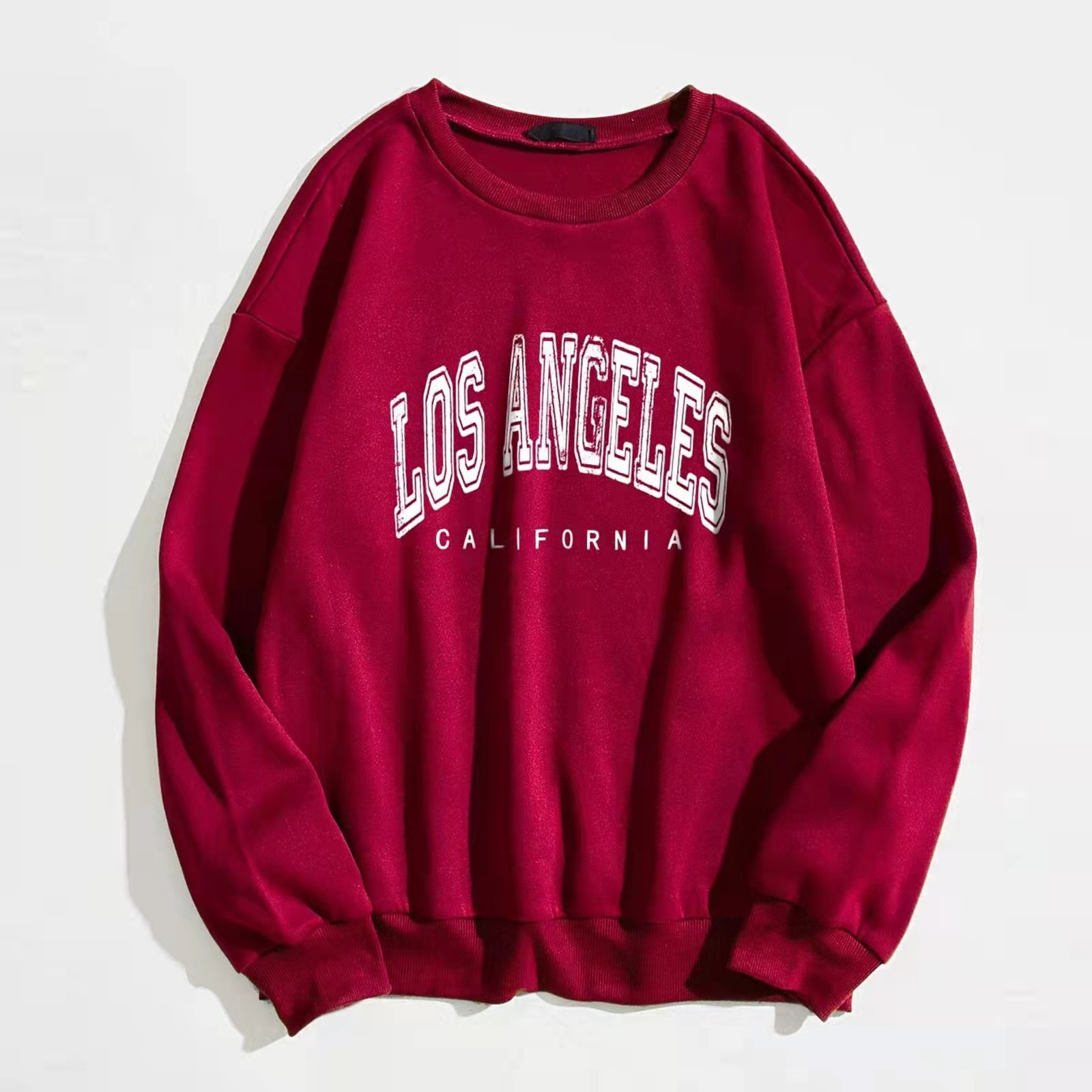 Women Sweatshirt Cotton Pullover Jumper Letter Print Loose Women Casual Versatile Round Neck