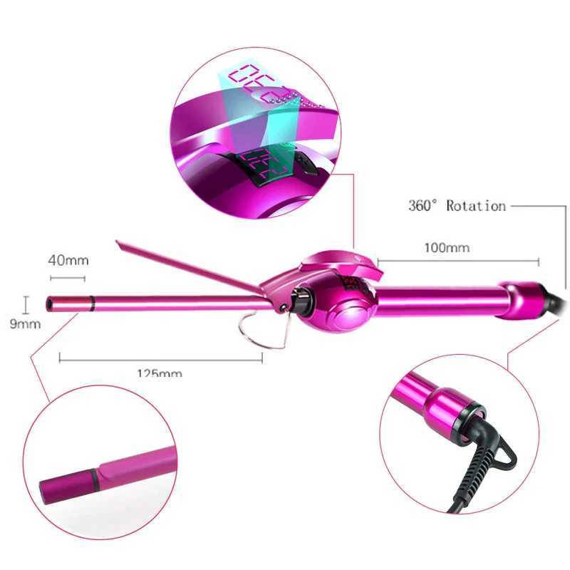 TOHUAN 9mm Curling Iron Rod Neutral Curler Ceramic Electric Stone Cone Shaper with LCD Display Styling Tool for Quick Curling M241022