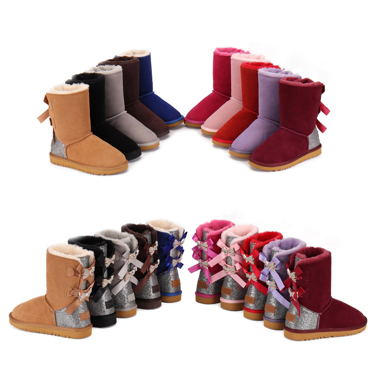 size 22-43 adult Kids Boy girl children slippers boots Sheepskin Plush fur keep warm boots with card dustbag Ankle Soft comfortable Casual shoes Beautiful gifts