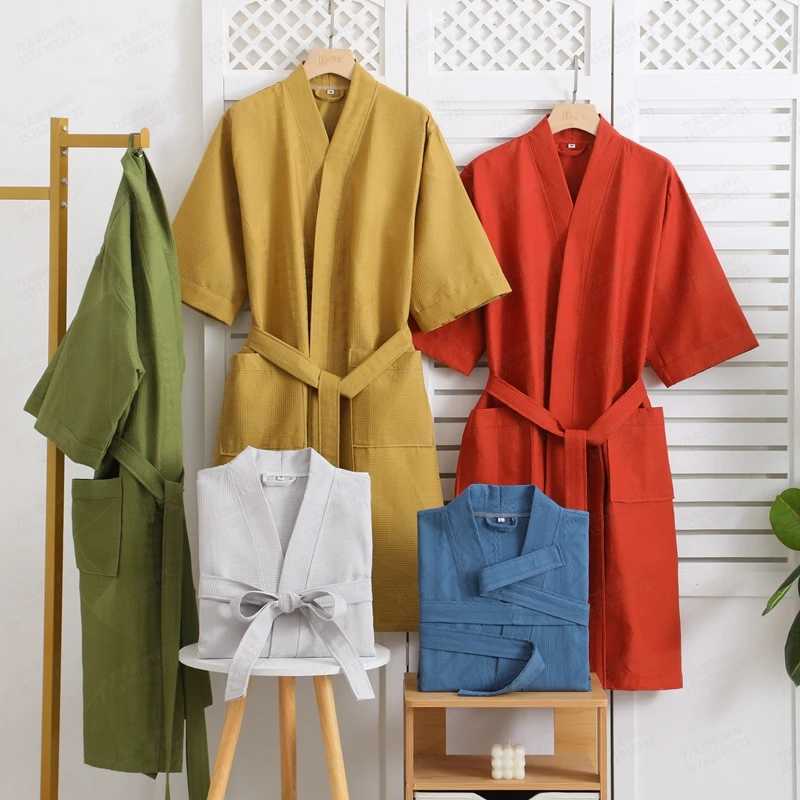 Summer Wfle couple bath towels kimono towels bathroom towels mens dresses V-neck family shower clothes womens Spwear couple clothing W241023