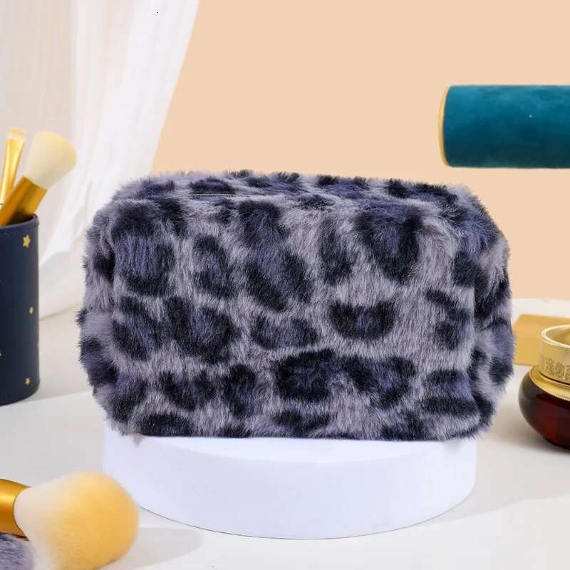 Leopard Fur Makeup Bags For Women Soft Travel Cosmetic Bag Organizer Lady Girls Make Up Necessaries Handbags Case