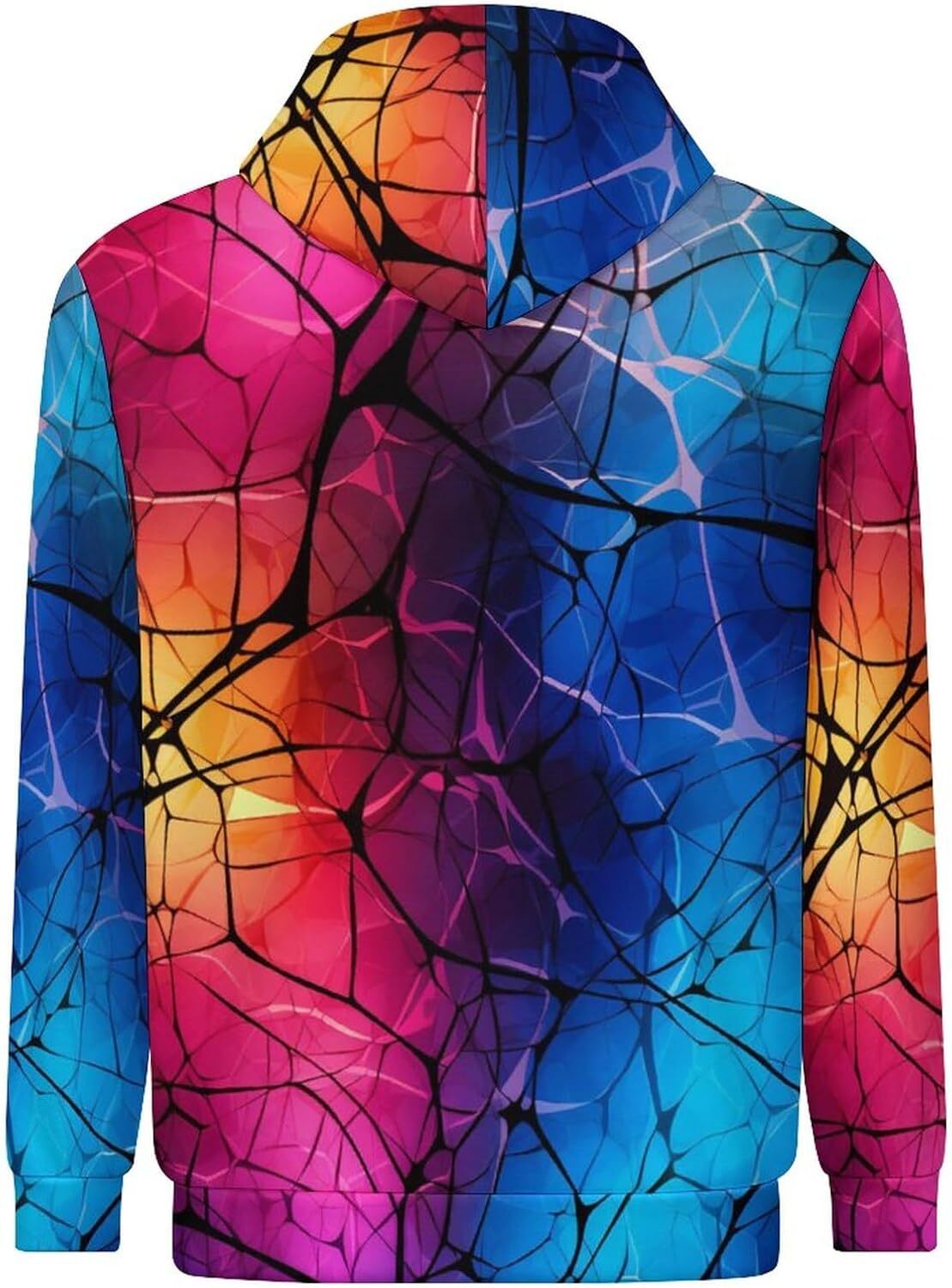 Hoodie for Mens Womens Unisex Vintage Coloful Smoke Pattern Hooded Sweatshirts Pullover Tie-Dye Smoking Cool Graphic Hoody Hoodie Graphic Trendy Warmt