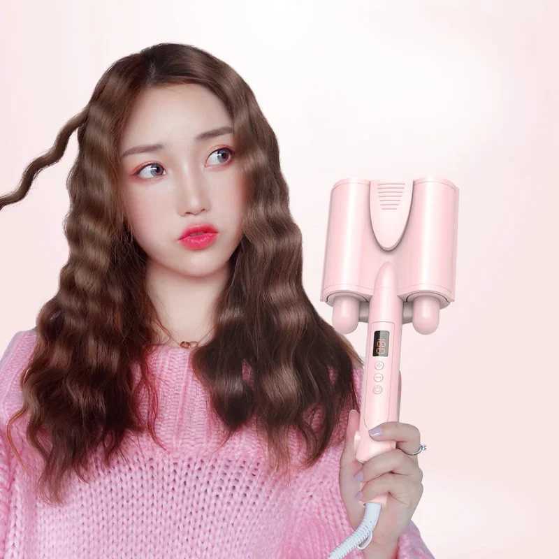 New Arrival Hair curler big wave curl iron ceramic deep wave curler Chicken rolls LED display automatic 3-barrel hairstyle tool Z241022