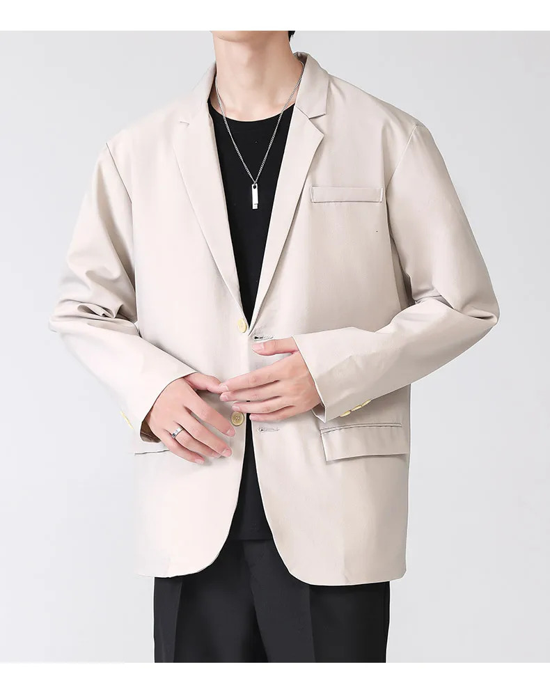 Mens clothing Korean version business version handsome casual loose sense Niche Versatile Suit Jacket Breathable Slim Fit Pocket 241023