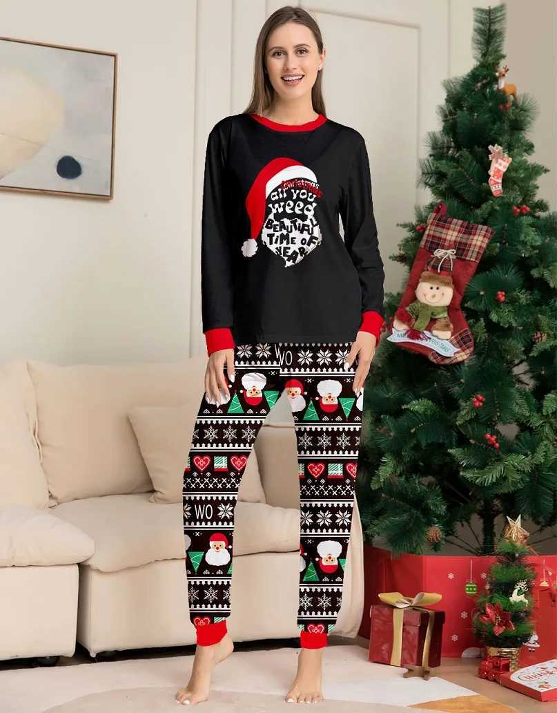 Xmas Family Matching Pajamas New Arrivals 2025 Letter Print Merry Christmas Father Mother Kids Pjs Baby Jumpsuit Dog ClothesXJ241008