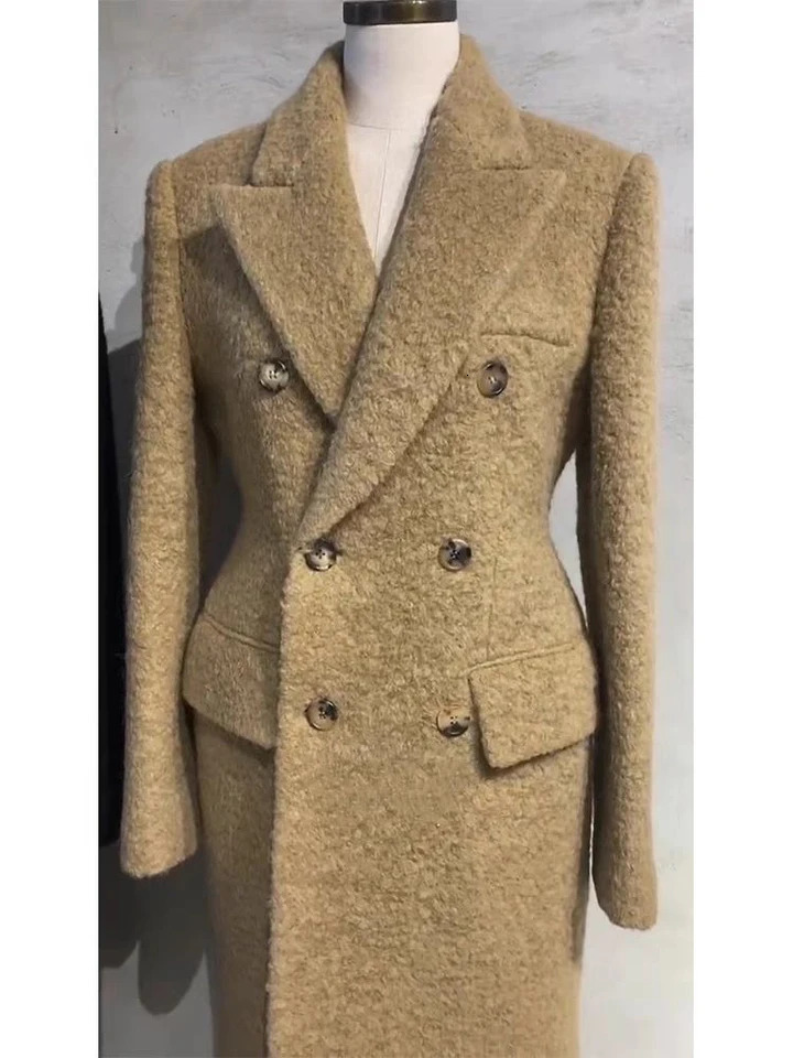 Korean Fashion Autumn Womens Jacket Long Wool Coat Womens Elegant Set High Elegant Coat Wool Coat 241023