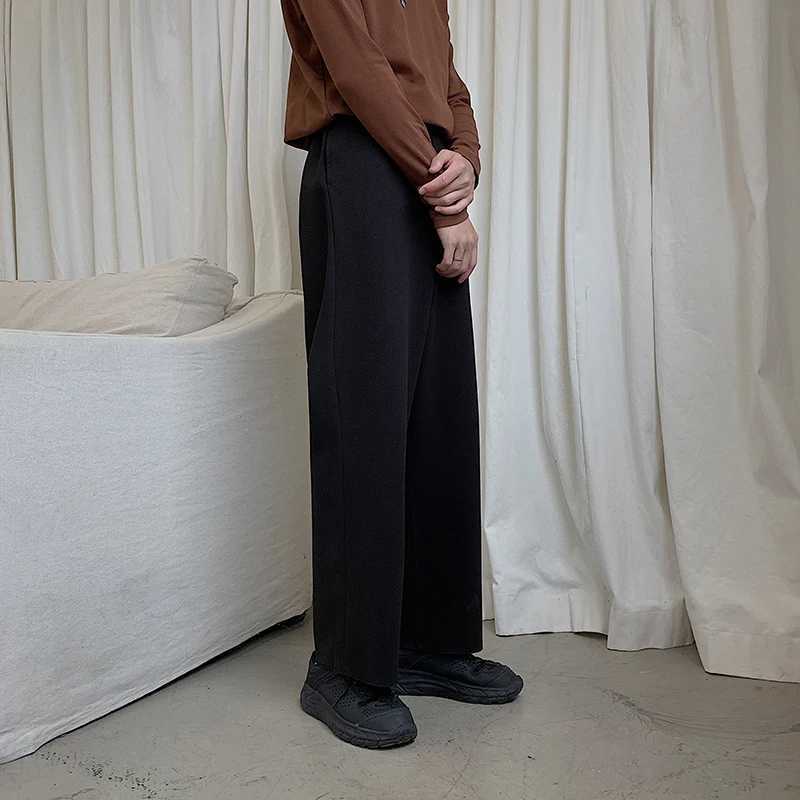 Winter Thick Woolen Pants Mens Warm Fashion Black Brown Casual Pants Men Korean Loose Straight-leg Pants Mens Trousers S-2XLX241023