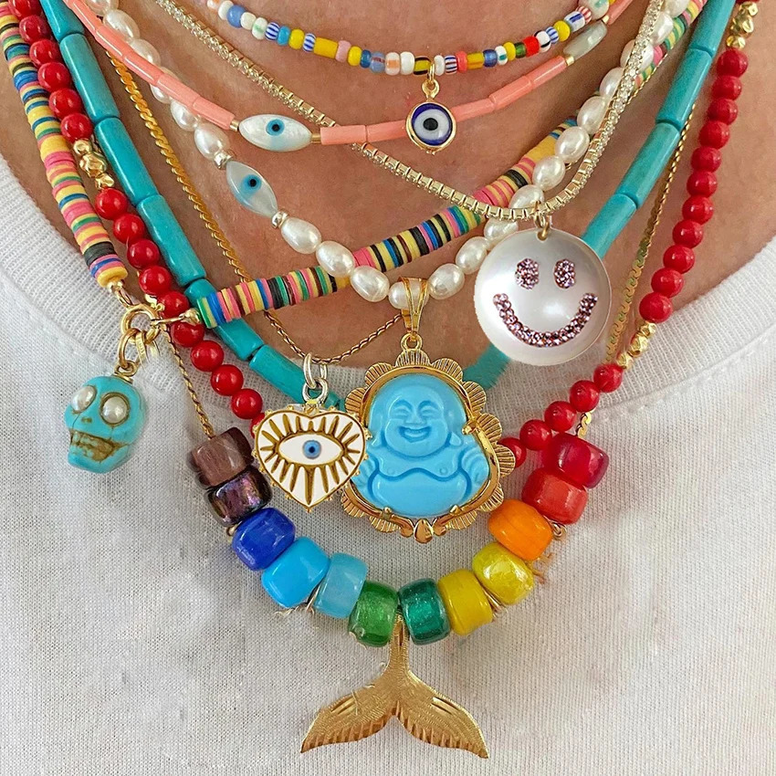 Chunky Statement Nelle Golden Bee pendant Talisman Tallys OOAK Hand Knotted Lavender Opal and Pearl Women Jewelry BohoNecklace 241023