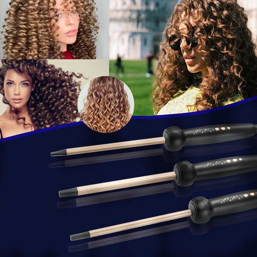 9MM/10MM Ceramic Curling Iron Wave Machine Professional Spiral Curler Rod Styling Tool Lcd Hair Salon M241022