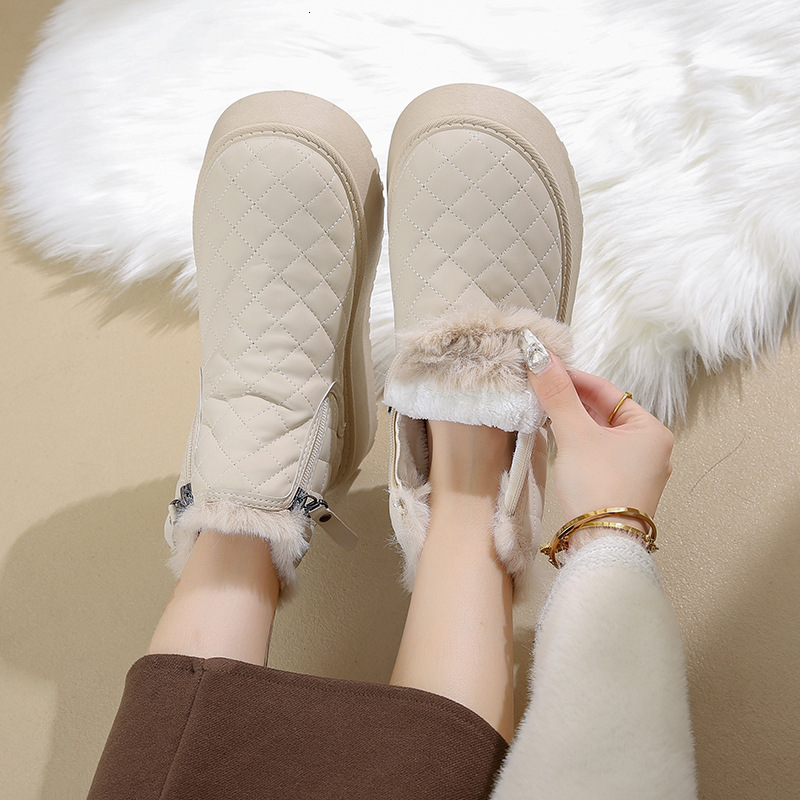 Velvet high snow boots for women winter new student version warm casual cotton shoes