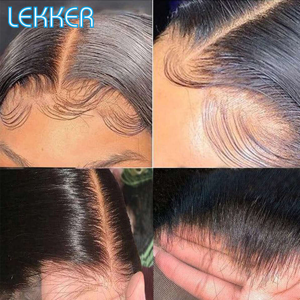 Lekker Bone Straight Transparent Frontal Human For Women Pre Plucked Glueless Brazilian Remy Hair HD Lace Long Wig