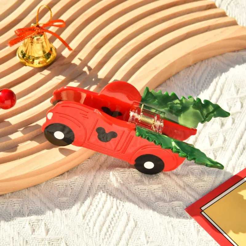 Cartoon Christmas Mouse Head Hair Claw Acetate Christmas Tree Car Crab Hair Clips Cute Hat Fish Hair Accessories for Women GirlsX241021