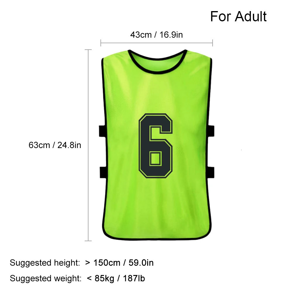 6/12 pieces of adult football pins for quick drying football team jerseys sports football team training numbers bibs practice sports vests 241022