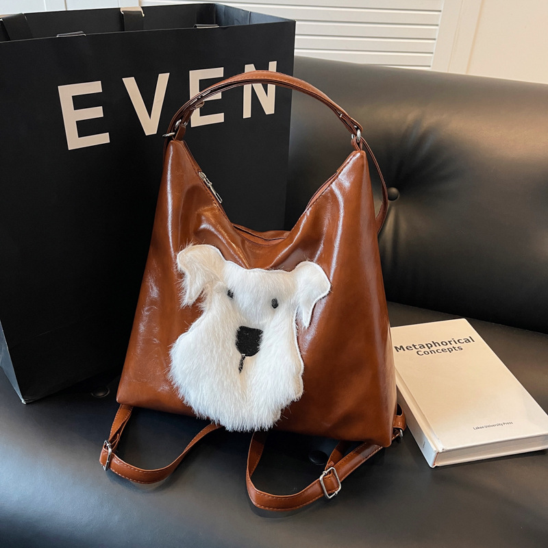 2025 Designer designer 3 free 2024 shipping new plush puppy large capacity college student class bag relaxed commuting backpack