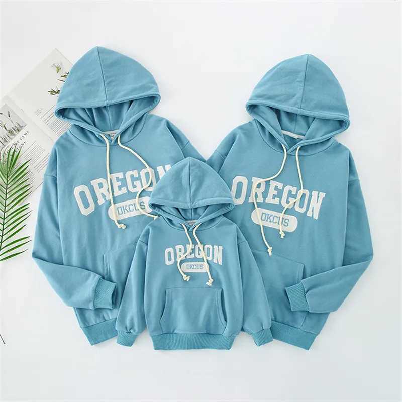 Family Matching Long Sleeves Top Father And Son Clothing Mother Daughter Matching Clothes Parent-Child Autumn Hooded SweatshirtsXJ241008