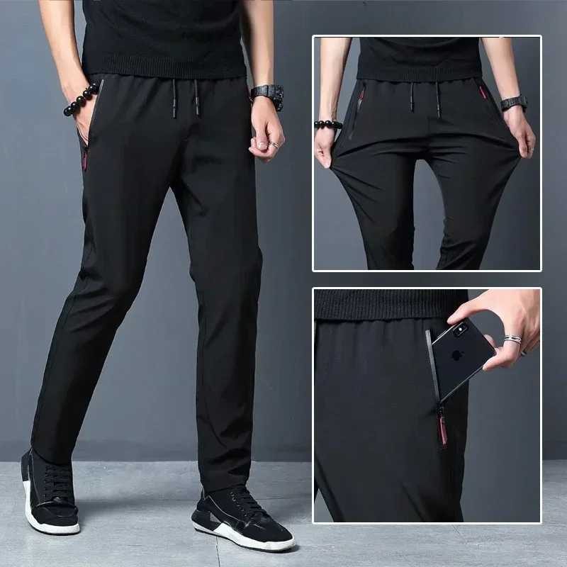 Casual Mens Jogging Pants 2024 Autumn Outdoor Sports Comfortable Breathable Waist Straight Pants Business All-match Suit PantsX241023