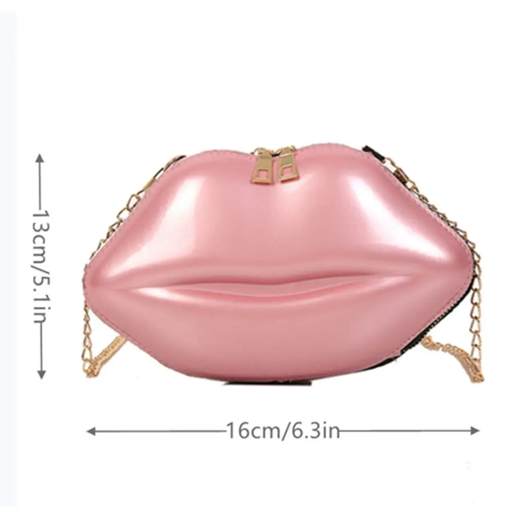 Handbags coin bags coin bags tote bags lip shaped bags shoulder bags PVC handbags mini crossover bags 241023