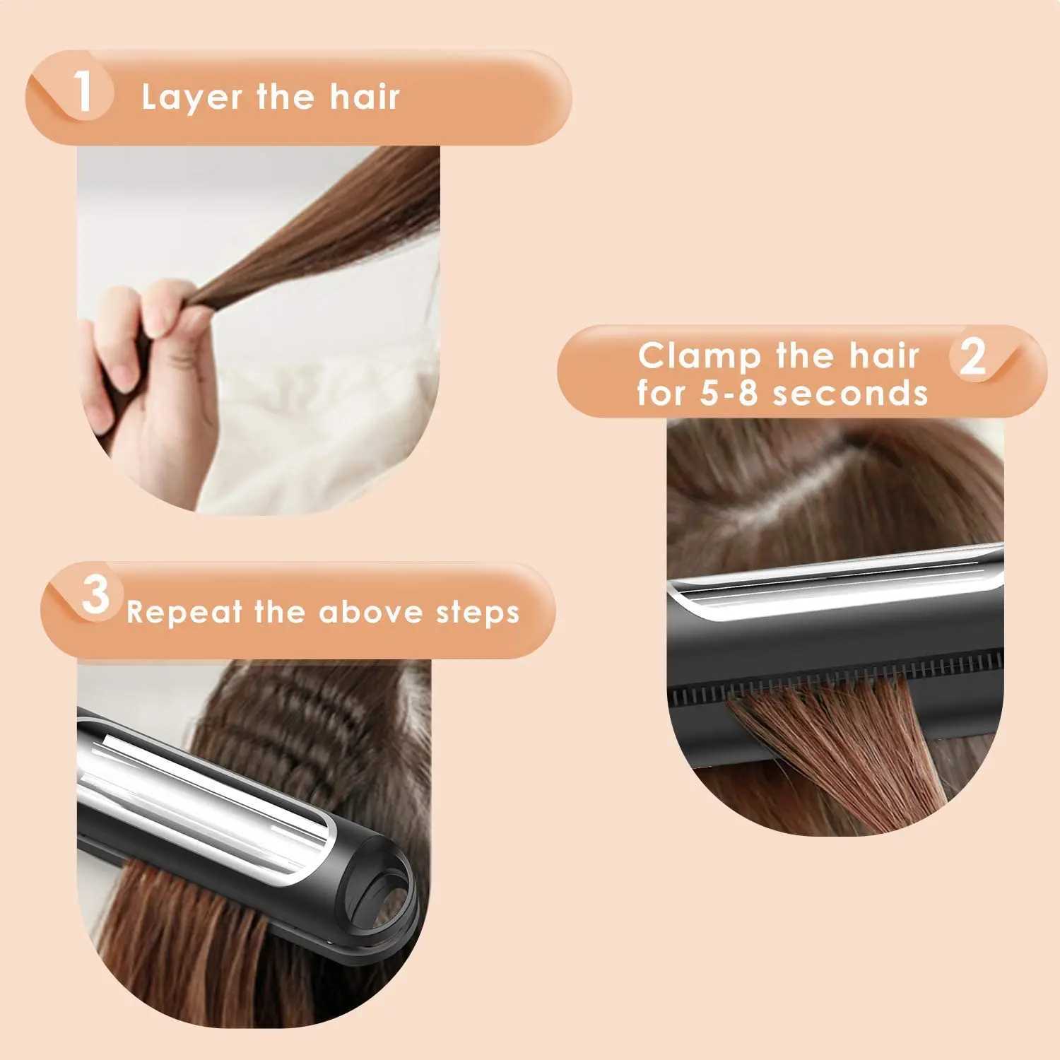 New Arrival Professional Automatic Curler Corn Hot Splint Ripple Flat Iron Curling Iron Straightener Z241022