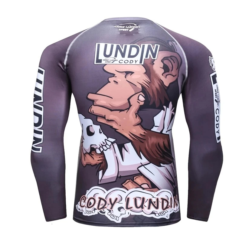 Bjj Rashguard Jiu Jitsu T-shirts+Pant Sets Rash guard For Men Kickboxing Brazilian Gym Training MMA Boxing Kit Muay Thai T-shirt
