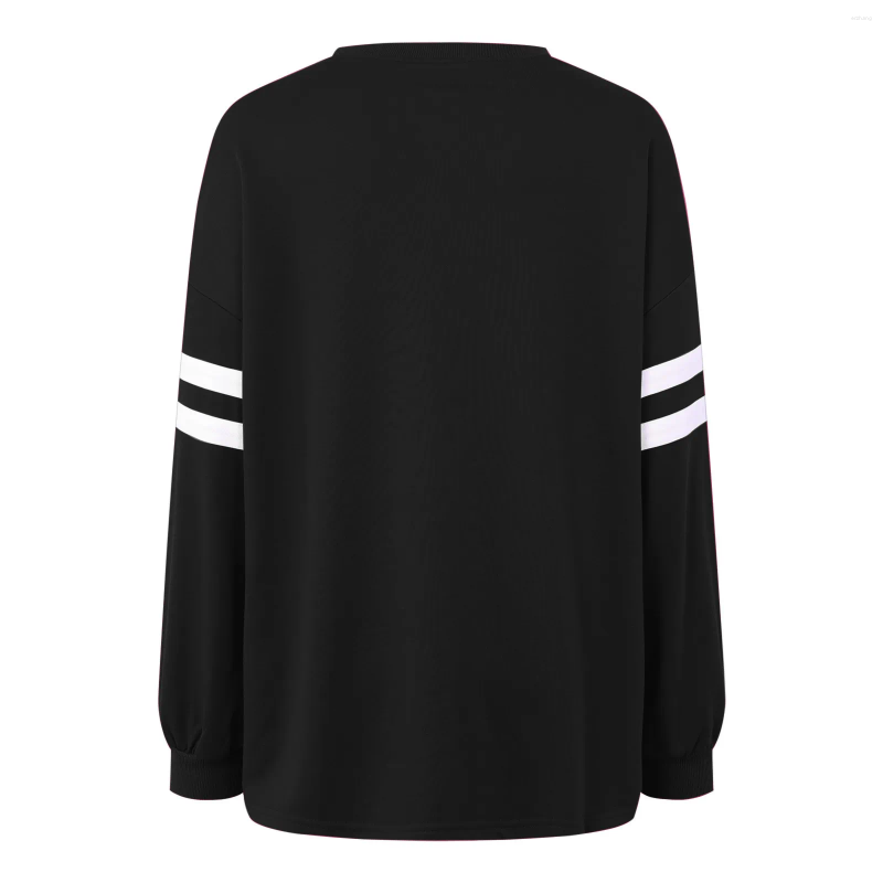 Womens Hoodies Classic Hoodless Women Autumn Winter Fashion Loose Sweatshirt Round Neck Long Sleeve Top Casual Color Patchwork Cloth