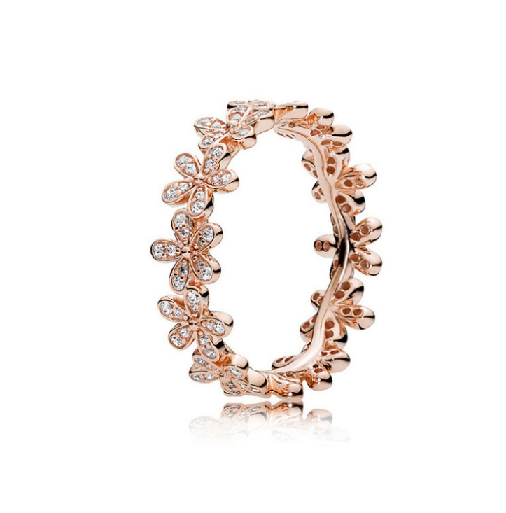 Cluster Rings Rose Gold Wheel of Fortune Crystal Ring for Women Daisy Couple Diamond Ring Wedding Valentine's Day Gift