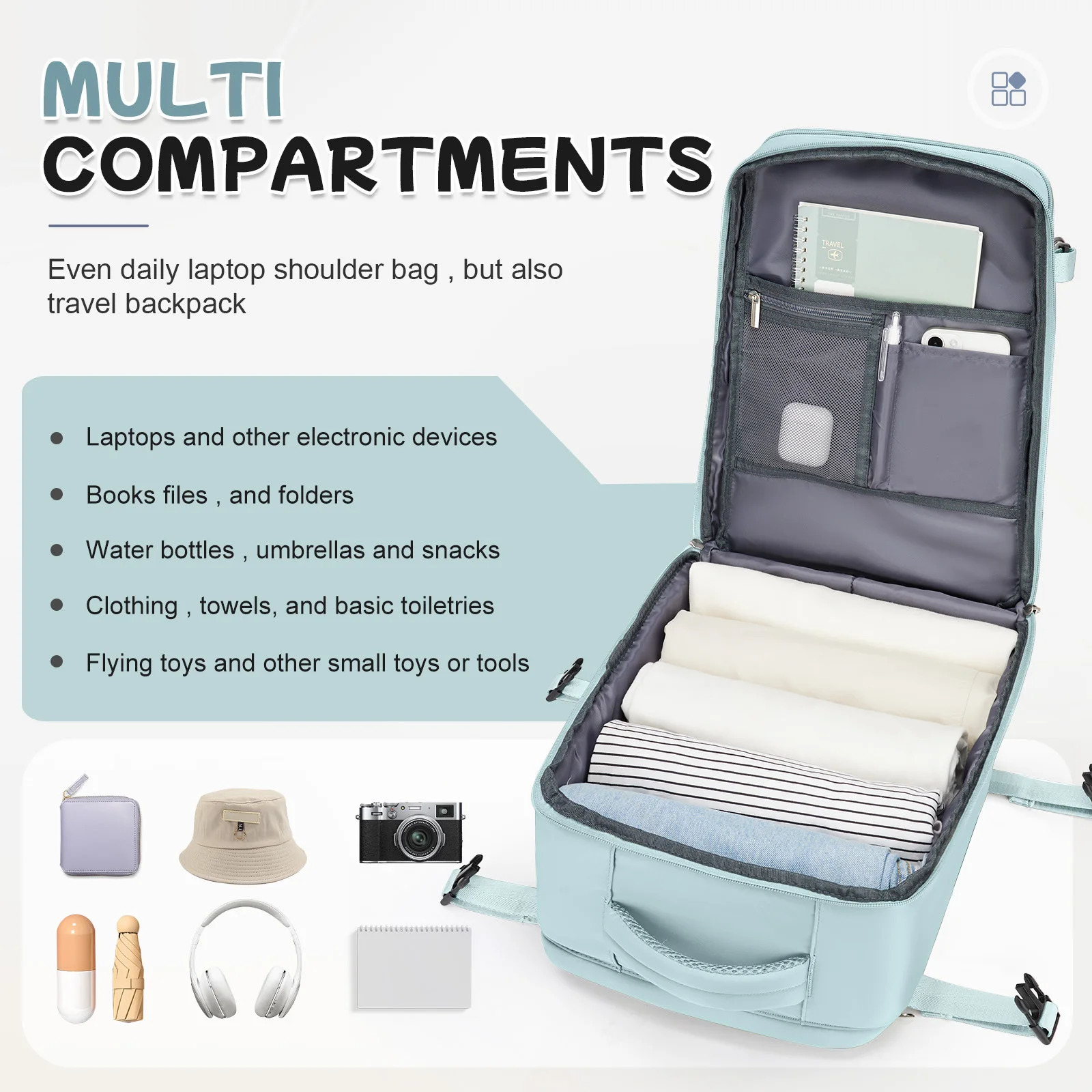 Multi functional outdoor backpack with large capacity travel backpack suitable for women laptop backpack Ryanair 40x20x25 waterproof bag 241023