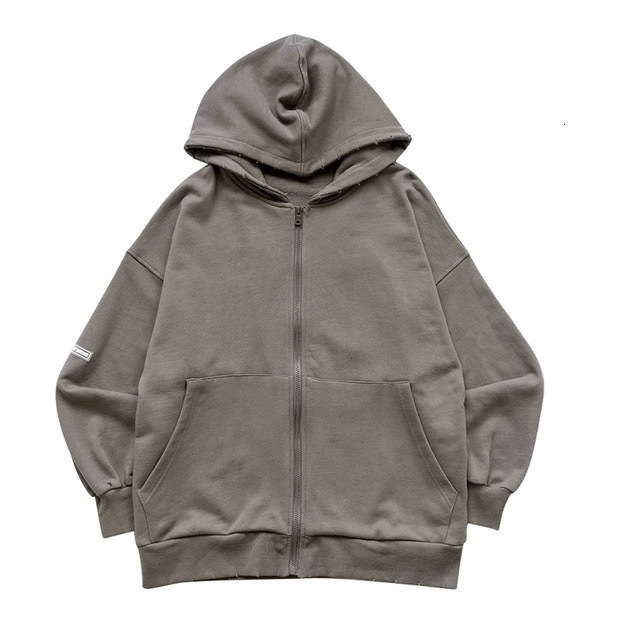 Men's hoodie, autumn and winter heavy hoodie jacket, elegant style, zipper cardigan, ripped hole, casual couple hoodie, fashionable