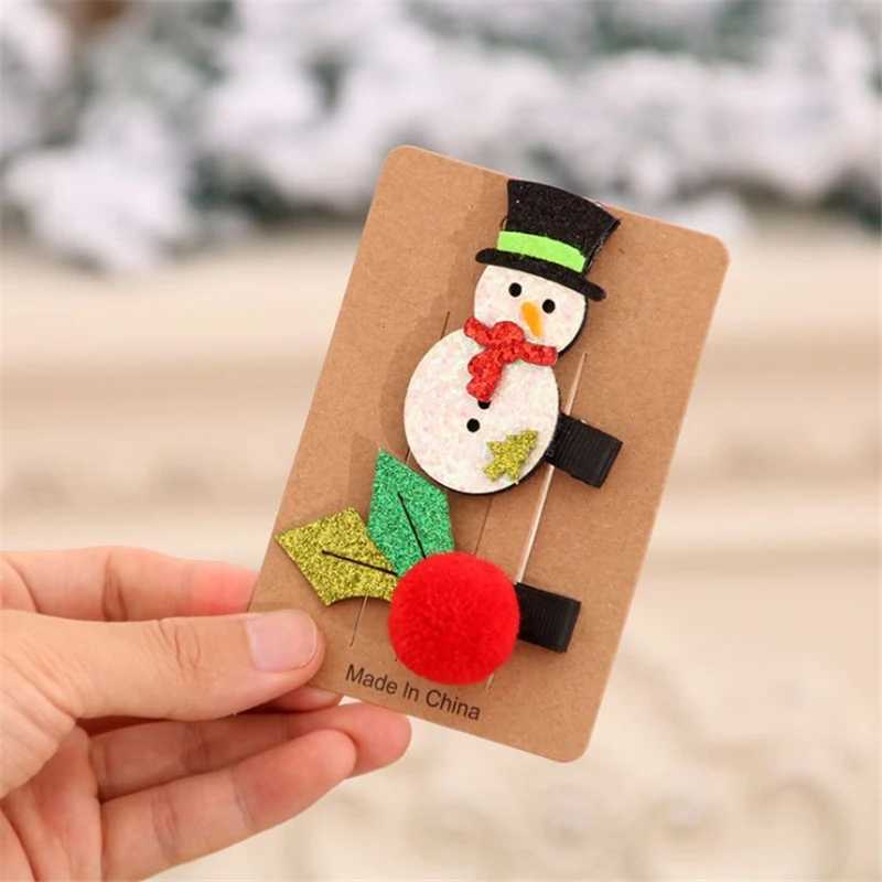 2pcs/set Christmas Hair Accessories Childrens Hair Clip Girls Holiday Party Hairpins Santa Claus Deer Tree Hair OrnamentX241022