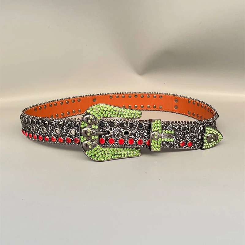 NOOWISBB Pencil Stone Belt Belt Western Cowboy Diamond Sparkling Belt Mens Y2K Crystal Stud Cinto De Strass Jeans 241022