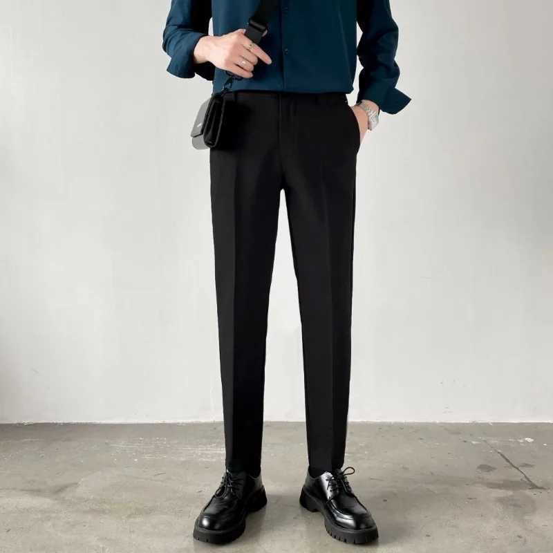 New Spring Autumn Men Korean Fashion Business Casual Slim Suit Pants High Quality Solid Formal Straight Trousers PantnesX241023