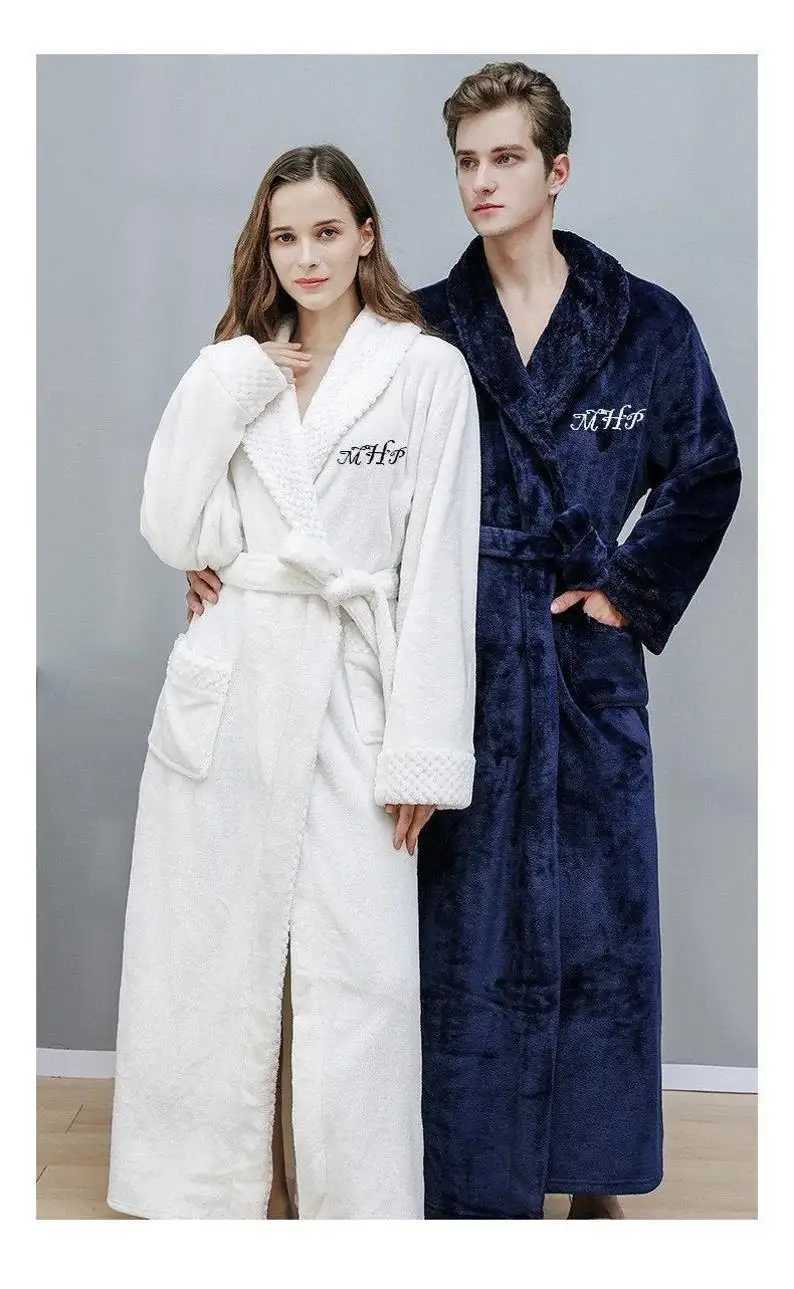 Personalized Plush Robe Customized Fathers Day Gift Wedding Gift Adult Womens Pajamas Mom Micro Fce Spa Bath Robe W241023