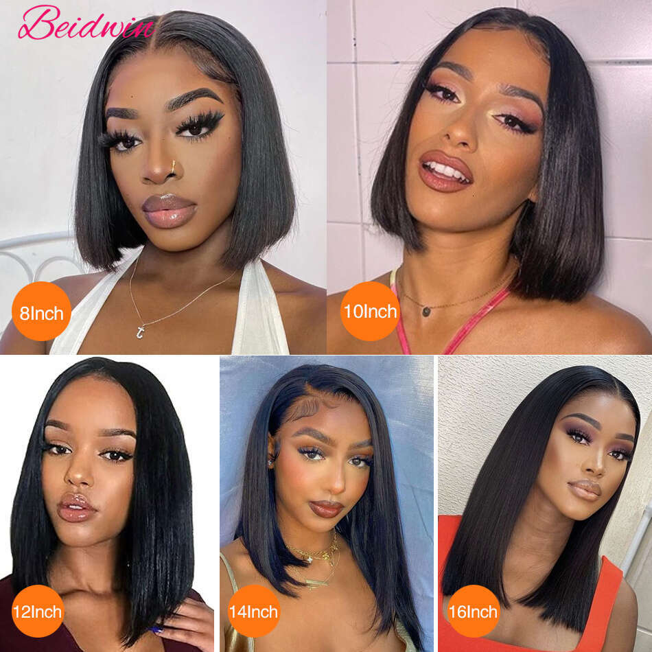 Short Brazilian Straight Human Hair Wig Bob Lace Front Wigs X Frontal For Black Women Sale s al