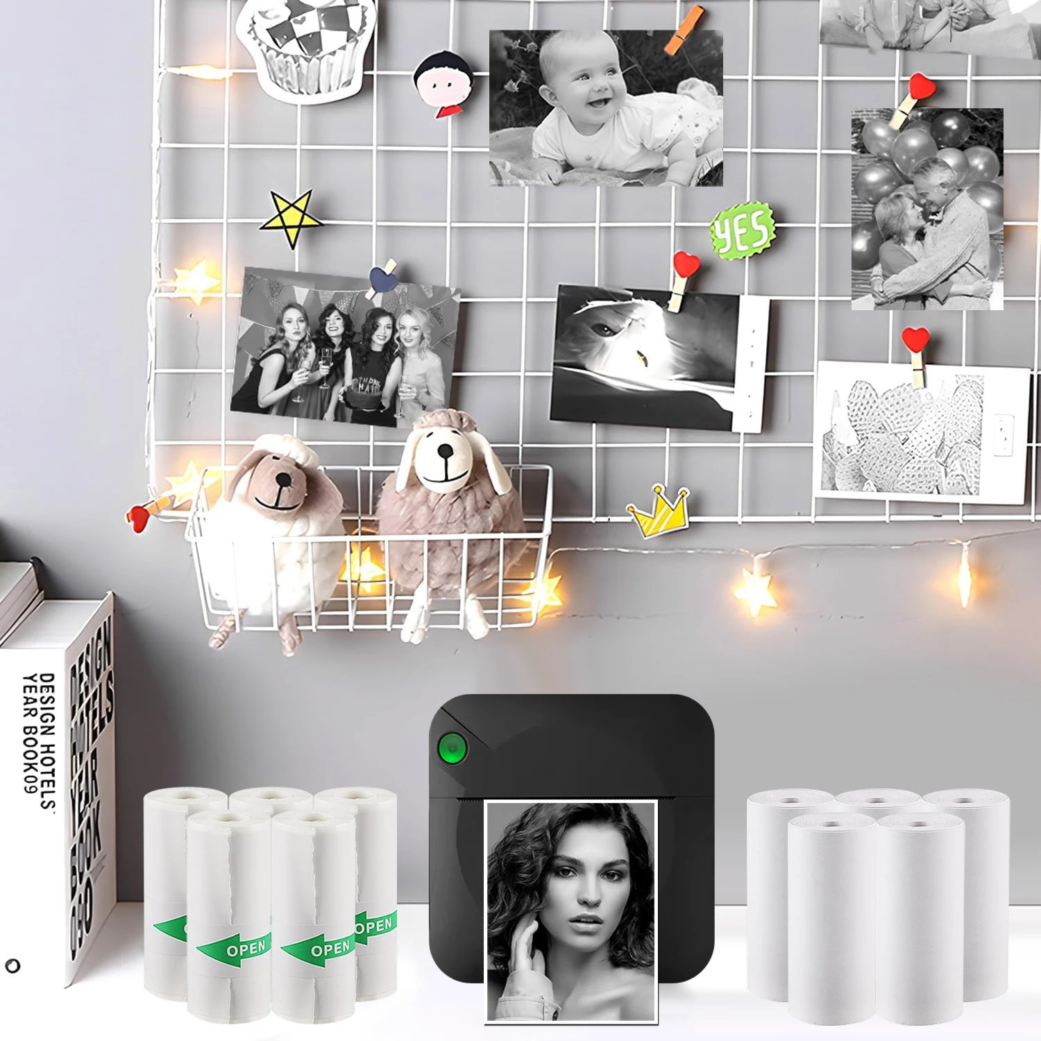 Mini printer portable thermal printer efficient and fast ink free pocket po printer used for researching notes pictures DIY 241023