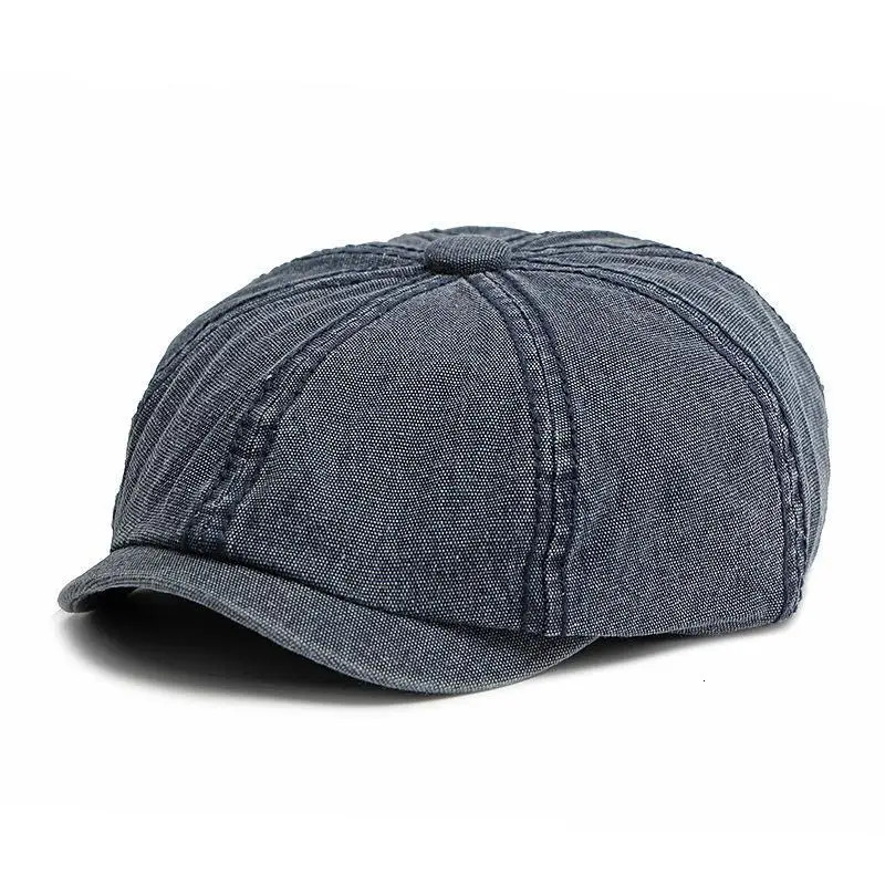 Brown Beret Men Women All Seasons 100 Cotton Octagonal Flat Cap Male Female Artist Painter Hat Solid Plain Man 241010