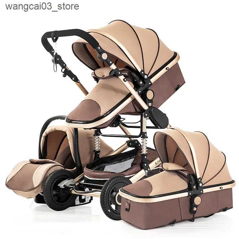 Strollers# baby stroller 3in1 Luxury High Landscape baby pram portable baby pushchair multifunctional Newborn Carriage double faced L240910