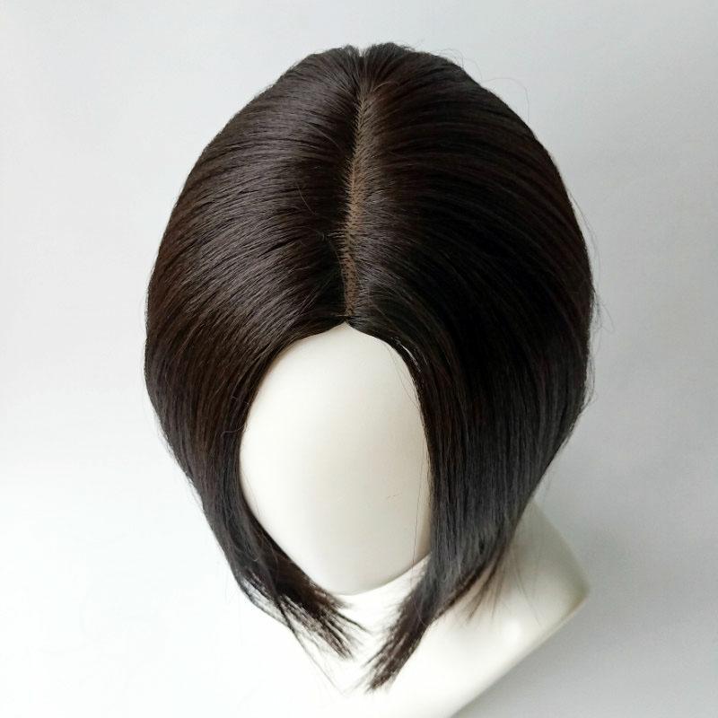 Stylish Female Short Bob Synthetic Wig - Straight Cut & Middle Part for Everyday Wear