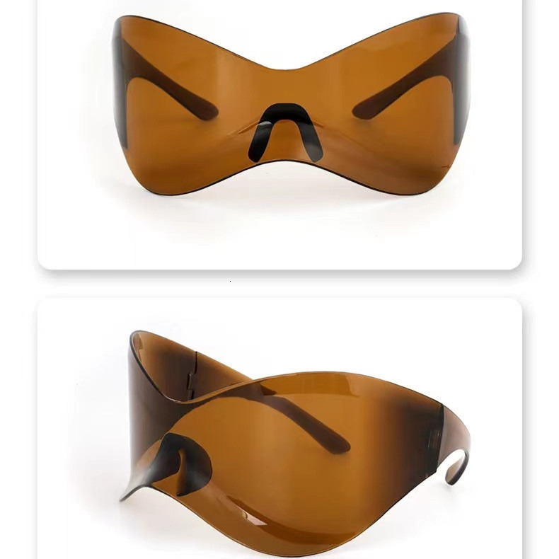 New Fashion Sunglasses Integrated Punk Trend Windproof Personalized Ball Bar Sunshade Mirror