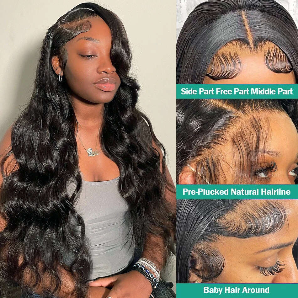 13x6 HD Body Front Human Hair 180% Brazilian Water Wave 13x4 Lace Frontal 5x5 Glueless Wig Ready To Wear