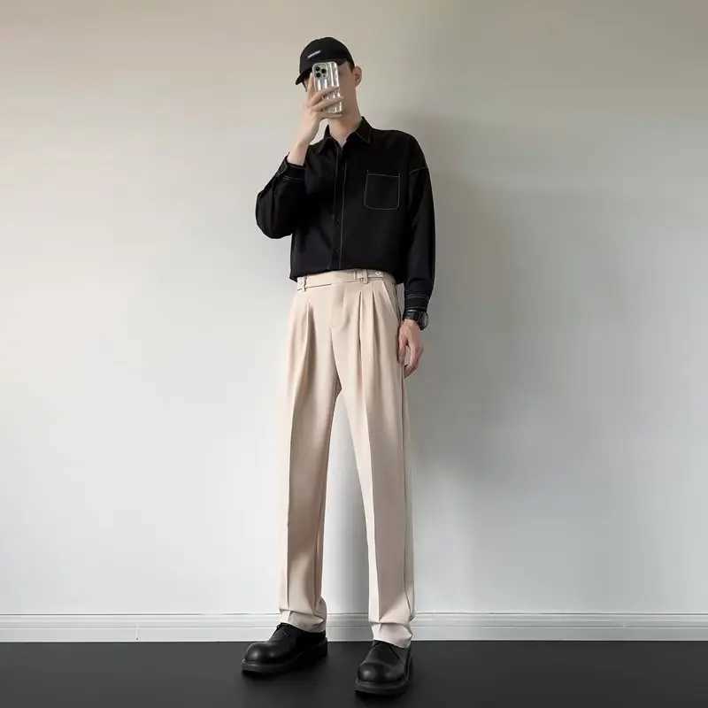 Mens Spring and Autumn British Light Mature Style Casual Pants Fashionable Business Straight Loose Casual Dress Pants M-2XLX241023
