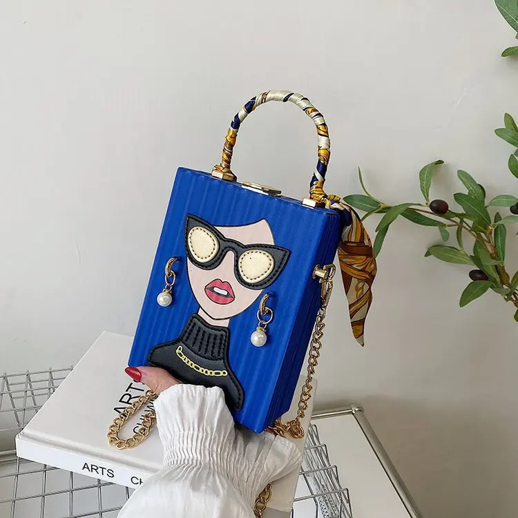 Woman Purses and Handbags Beauty Women Shoulder Bag Scraf Pearl Decorated Party Bag Funny Clutch Bag Crossbody Bag 241023