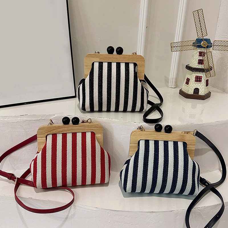 Womens Clutch Purse For Evening Party Striped Pattern Crossbody Bag Niche er Fashion Handbag 241022
