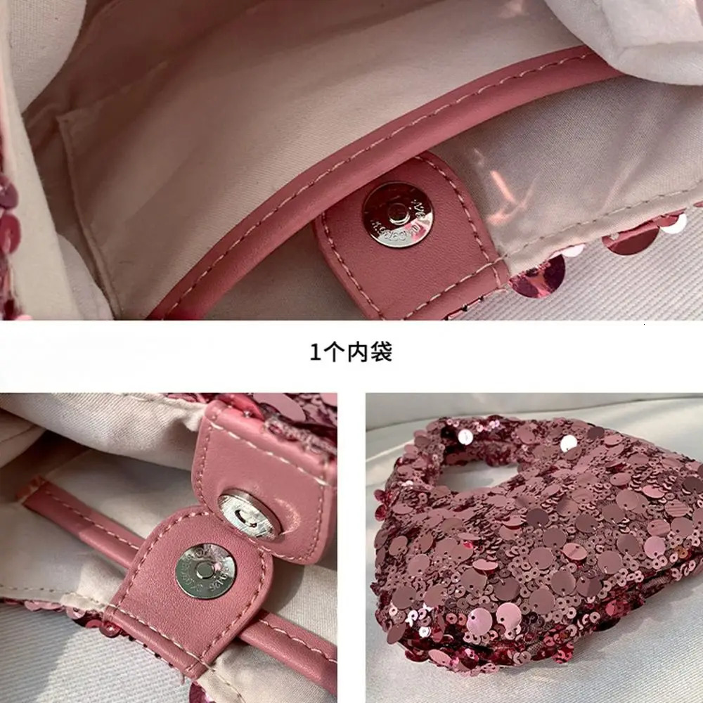 Silver glitter bag casual wallet phone bag shiny handbag matte handbag 241023