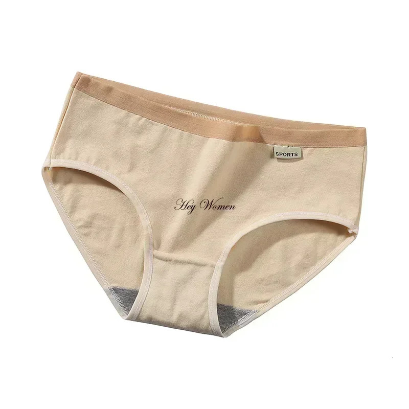 2025 New designer women s underwear simple Japanese style mid waist comfortable trend sports cotton girls close fitting