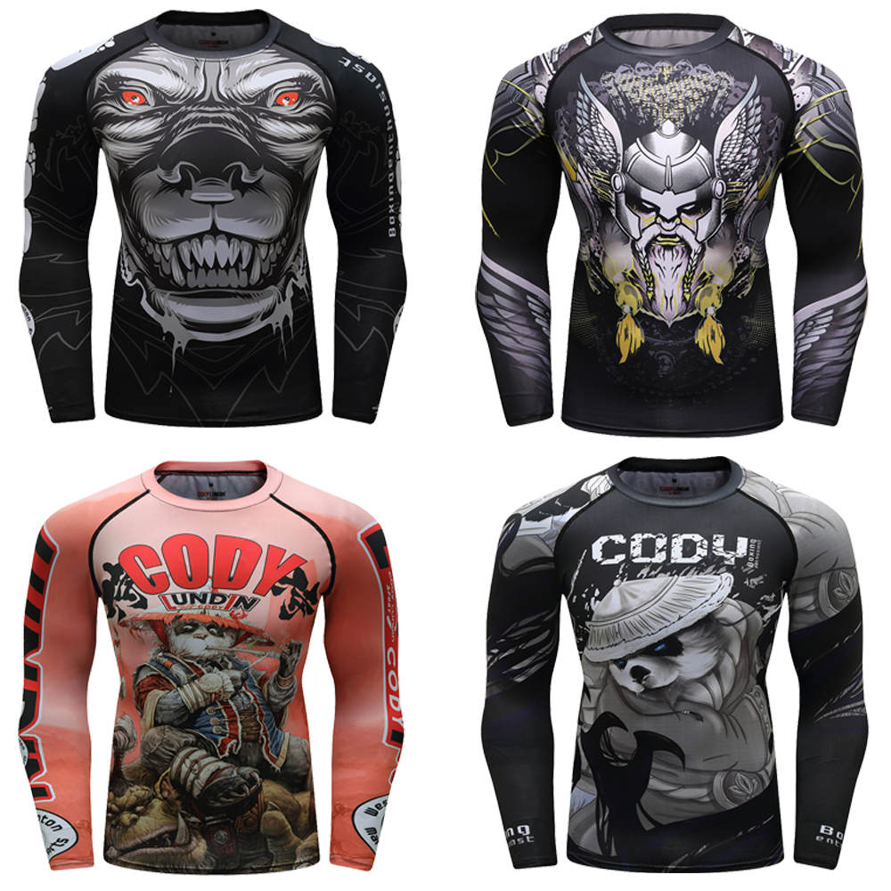 Sports Jiu Jitsu T-shirt BJJ Rash Guard For Men Bjj No GI MMA Ranked Full Sleeve Compression Clothing Boxing Rashguards Shirts