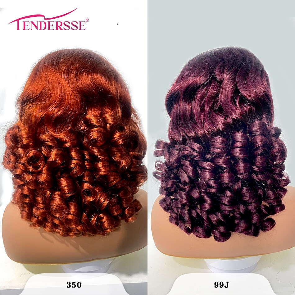 100% Vieamese Raw Hair Wigs 250 Density Ombre Double Drawn Bouncy Curly Loose Wave 13x4 HD Lace Front Glueless Wig Pre Plucked